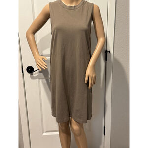 Women's A New Day Brown Sleeveless Relaxed Fit T-Shirt Dress L